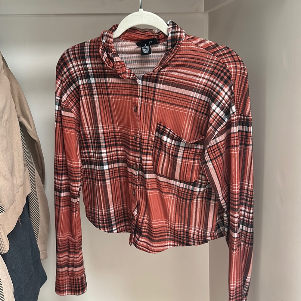 Gingerbread Flannel Plaid Shirt Girls Small
